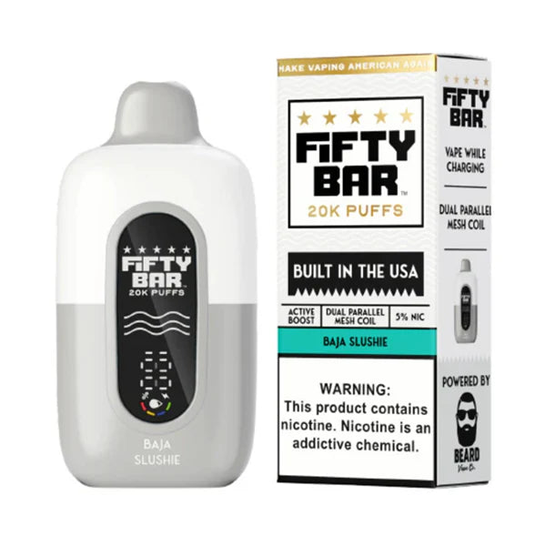 Fifty Bar V2 20K Disposable 20000 Puffs 16mL 50mg MOQ 5 | Baja Slushie with Packaging