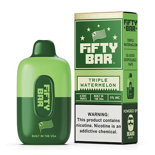 Fifty Bar Disposable 6500 Puffs 16mL 50mg MOQ 5 | Triple Watermelon with Packaging