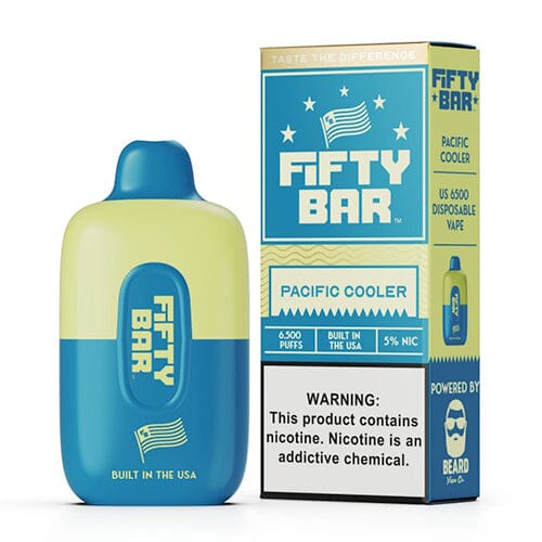 Fifty Bar Disposable 6500 Puffs 16mL 50mg MOQ 5 | Pacific Cooler with Packaging