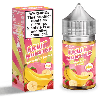 Jam Monster Salt Series E-Liquid | 30mL | 24mg | Fruit Strawberry Banana with packaging