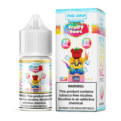 Pod Juice Salt Series E-Liquid | 30mL | 55mg | Fruity Bears Freeze with packaging