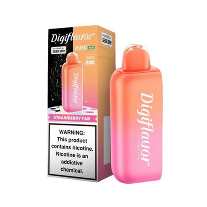 Geek Bar Digi Flavor BRK Pods | 20000 Puff | 12mL | 50mg | (Pod Only) | MOQ 5  | Strawberry Fab with packaging