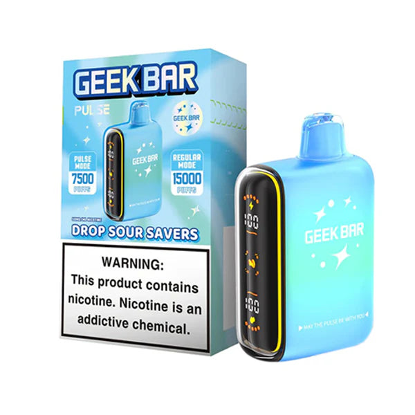 Geek Bar Pulse Disposable | 15000 Puffs | 16mL | 50mg | MOQ 5 | Drop Sour Savers with packaging