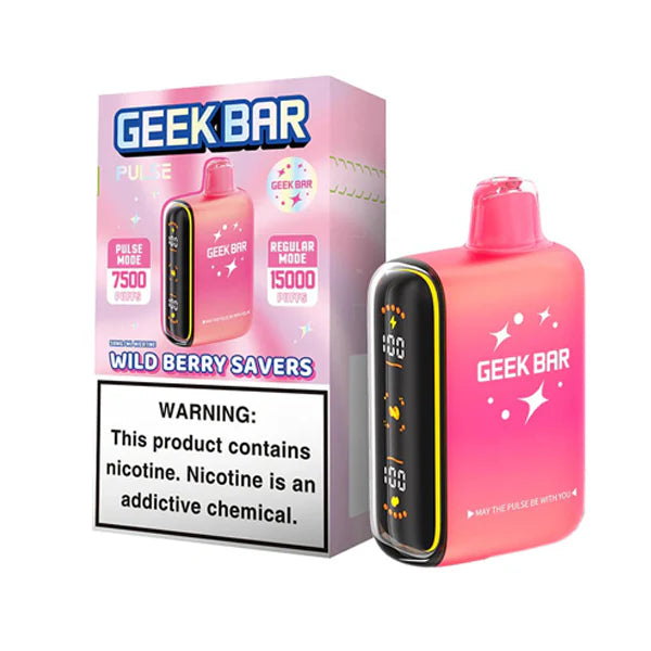 Geek Bar Pulse Disposable | 15000 Puffs | 16mL | 50mg | MOQ 5 | Wild Berry Savers with packaging