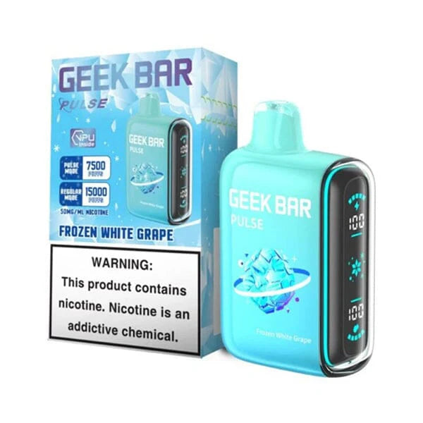 Geek Bar Pulse Disposable 15000 Puff 16mL 50mg • MOQ 5 - Frozen White Grape with Packaging 