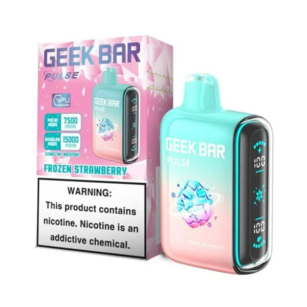 Geek Bar Pulse Disposable 15000 Puff 16mL 50mg • MOQ 5 - Frozen Strawberry with Packaging 