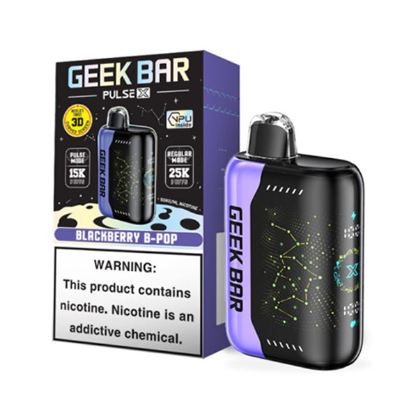 Geek Bar Pulse X Disposable 25000 Puffs 18mL 50mg | MOQ 10 -  Blackberry B-Pop with Packaging