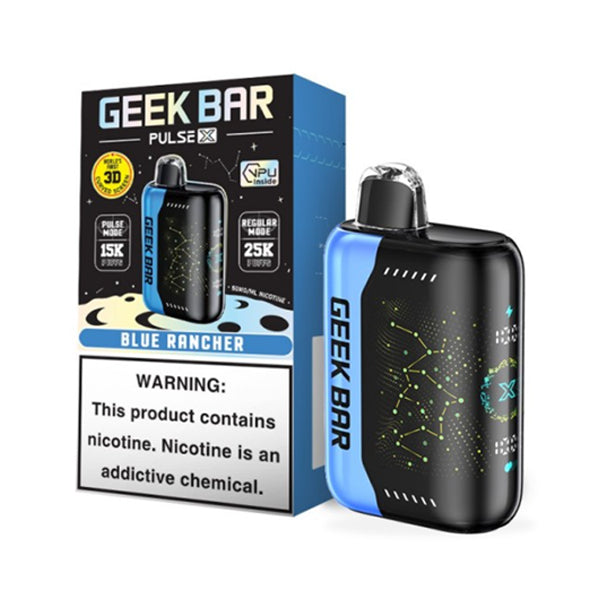 Geek Bar Pulse X Disposable 25000 Puffs 18mL 50mg | MOQ 10 - Blue Rancher with Packaging