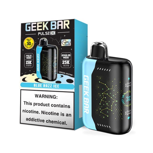 Geek Bar Pulse X Disposable 25000 Puffs 18mL 50mg | MOQ 10 - Blue Razz Ice with Packaging