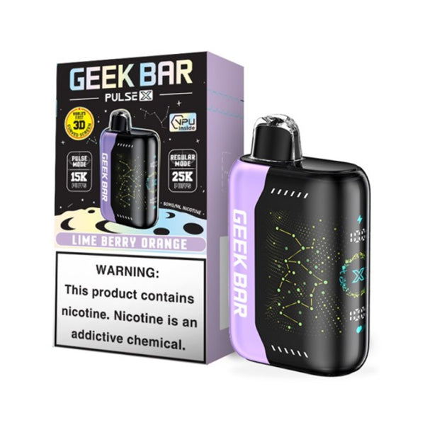 Geek Bar Pulse X Disposable 25000 Puffs 18mL 50mg | MOQ 10 - Lime Berry Orange with Packaging