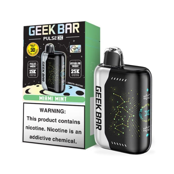 Geek Bar Pulse X Disposable 25000 Puffs 18mL 50mg | MOQ 10 - Miami mint with Packaging