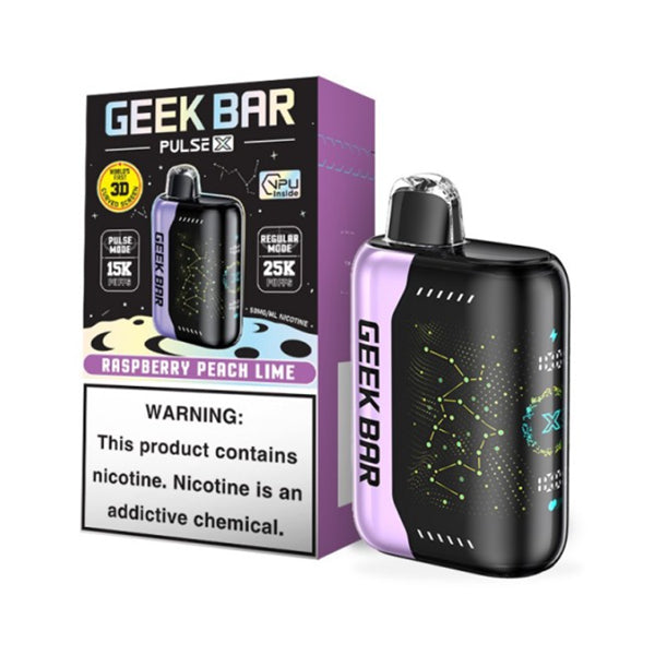 Geek Bar Pulse X Disposable 25000 Puffs 18mL 50mg | MOQ 10 - Raspberry Peach Lime with Packaging