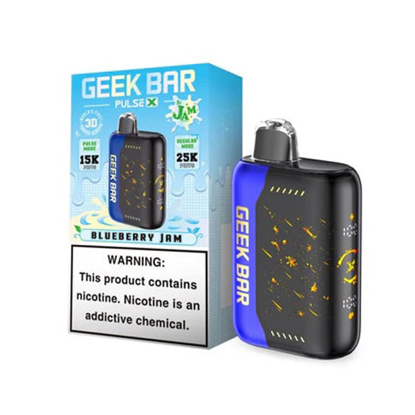 Geek Bar Pulse X Disposable | 25000 Puffs | 18mL | 50mg | MOQ 5 | Blueberry Jam with packaging