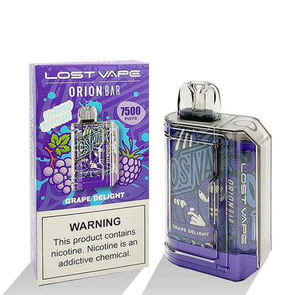 Orion Bar Disposable | 7500 Puff | 18mL | 50mg | MOQ 10 | Grape Delight with packaging