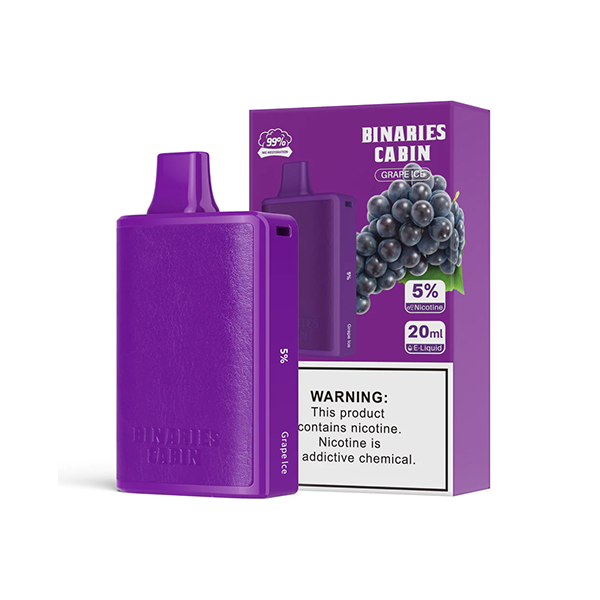 HorizonTech Binaries Cabin Disposable 10,000 puffs 20mL 50mg | MOQ 10 | Grape Ice with Packaging