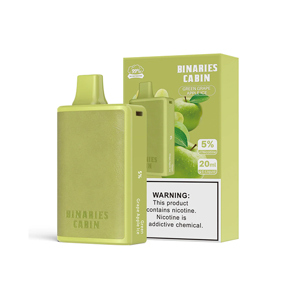 HorizonTech Binaries Cabin Disposable 10,000 puffs 20mL 50mg | MOQ 10 | Green Grape with Packaging