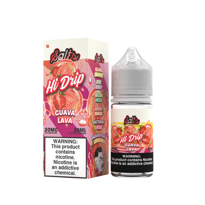 Hi-Drip Salt Series E-Liquid | 30mL | 20mg | (Salt Nic) | Guava Lava with packaging