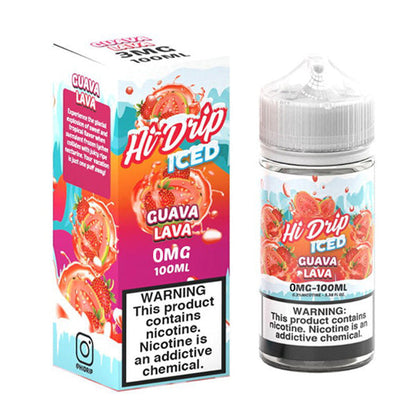 Hi-Drip Series E-Liquid 100mL (Freebase) | 0mg | Guava Lava Iced with packaging