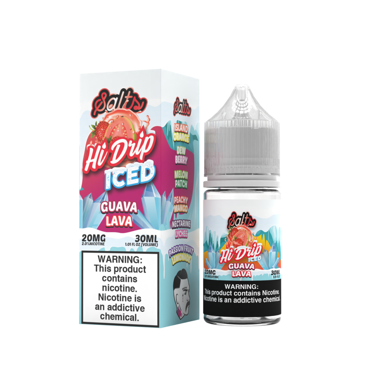 Hi-Drip Salt Series E-Liquid 30mL (Salt Nic) | Guava Lava Iced with packaging 