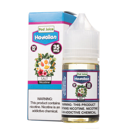 Pod Juice Salt Series E-Liquid | 30mL | 55mg | Hawaiian with packaging