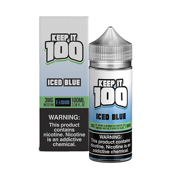 Keep It 100 TFN Series E-Liquid 0mg | 100mL (Freebase) Iced Blue with Packaging