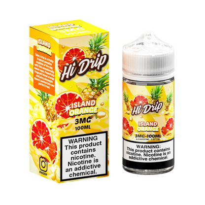 Hi-Drip Series E-Liquid | 100mL |(Freebase) | 3mg | Island Orange with packaging