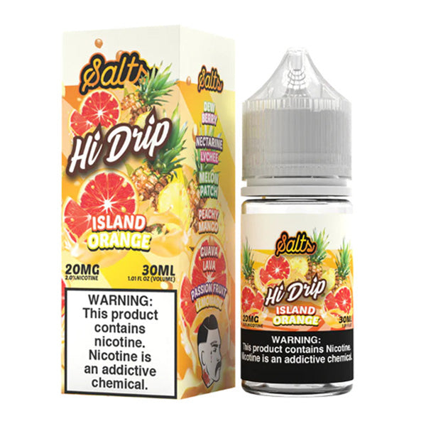 Hi-Drip Salt Series E-Liquid x2-15mL (Salt Nic) | Island Orange with Packaging