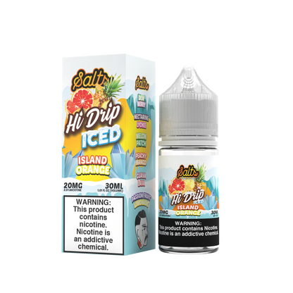 Hi-Drip Salt Series E-Liquid | 30mL | 20mg | (Salt Nic) | Island Orange Iced with packaging 