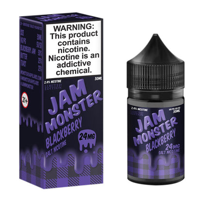 Jam Monster Salt Series E-Liquid | 30mL | 24mg | Jam Blackberry with packaging