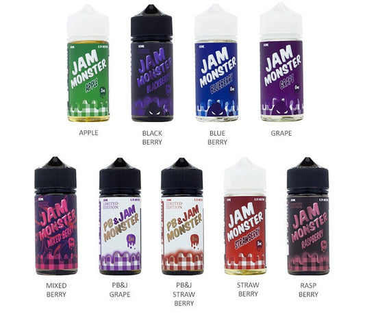 Jam Monster Series E-Liquid 100mL - Freebase - Group Photo