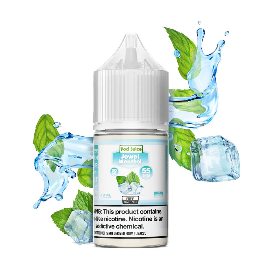 Pod Juice Salt Series E-Liquid | 30mL | 55mg | Jewel Menthol bottle