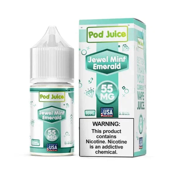 Pod Juice Salt TFN Series E-Liquid | 30mL | 55mg | (Salt Nic) | Jewel Mint Emerald with Packaging