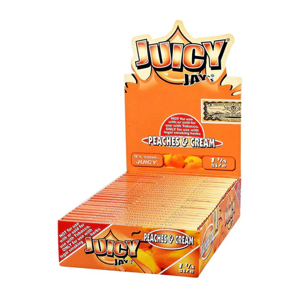 Juicy Jay’s (DSPLY 24pc)(Wraps)(32-Pack) Rolling Papers | Peaches and Cream 