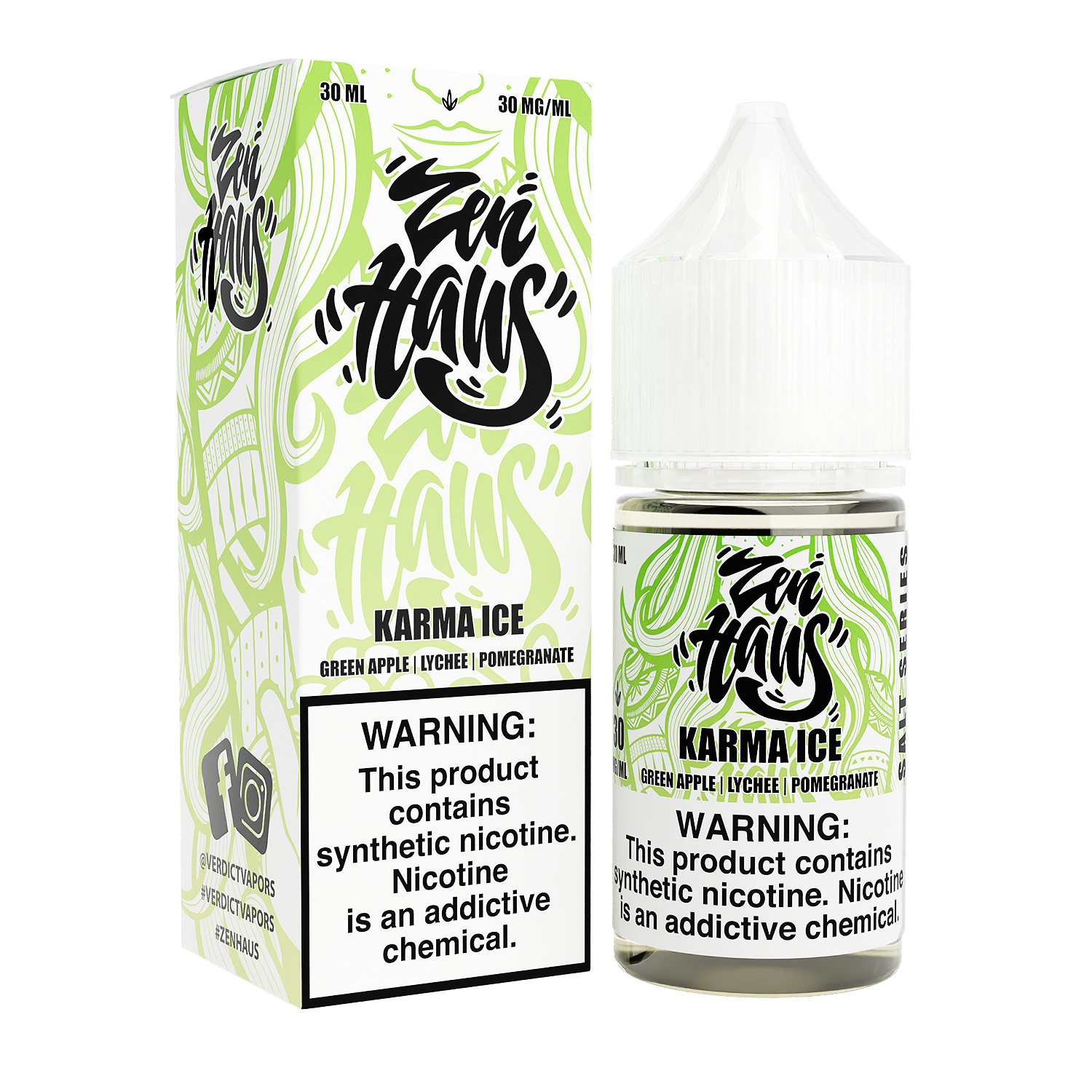 Zen Haus Salt Series E-Liquid | 30mL | (Salt Nic) | Karma Ice with packaging