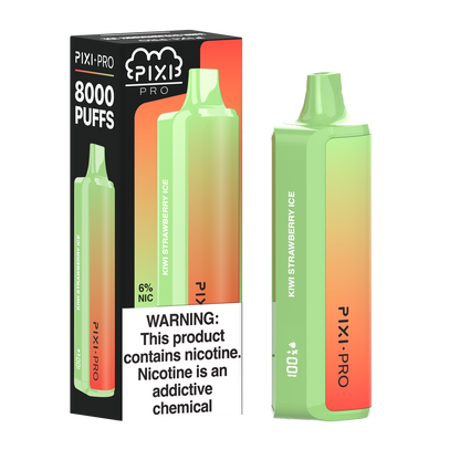 Pixi Pro Disposable | 8000 puffs | 14mL | 60Mg | MOQ 10pc | Kiwi Strawberry Ice with packaging