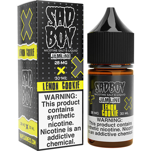 Sadboy Salt Series E-Liquid | 30mL (Salt Nic) | 28mg | Lemon Cookie with packaging
