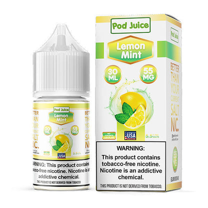 Pod Juice Salt Series E-Liquid | 30mL | 55mg | Lemon Mint with packaging