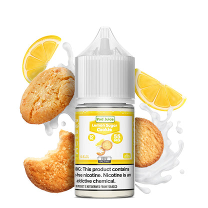 Pod Juice Salt Series E-Liquid | 30mL | 55mg | Lemon Sugar Cookie bottle
