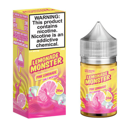 Jam Monster Salt Series E-Liquid | 30mL | 24mg | Lemonade Pink Lemonade with packaging