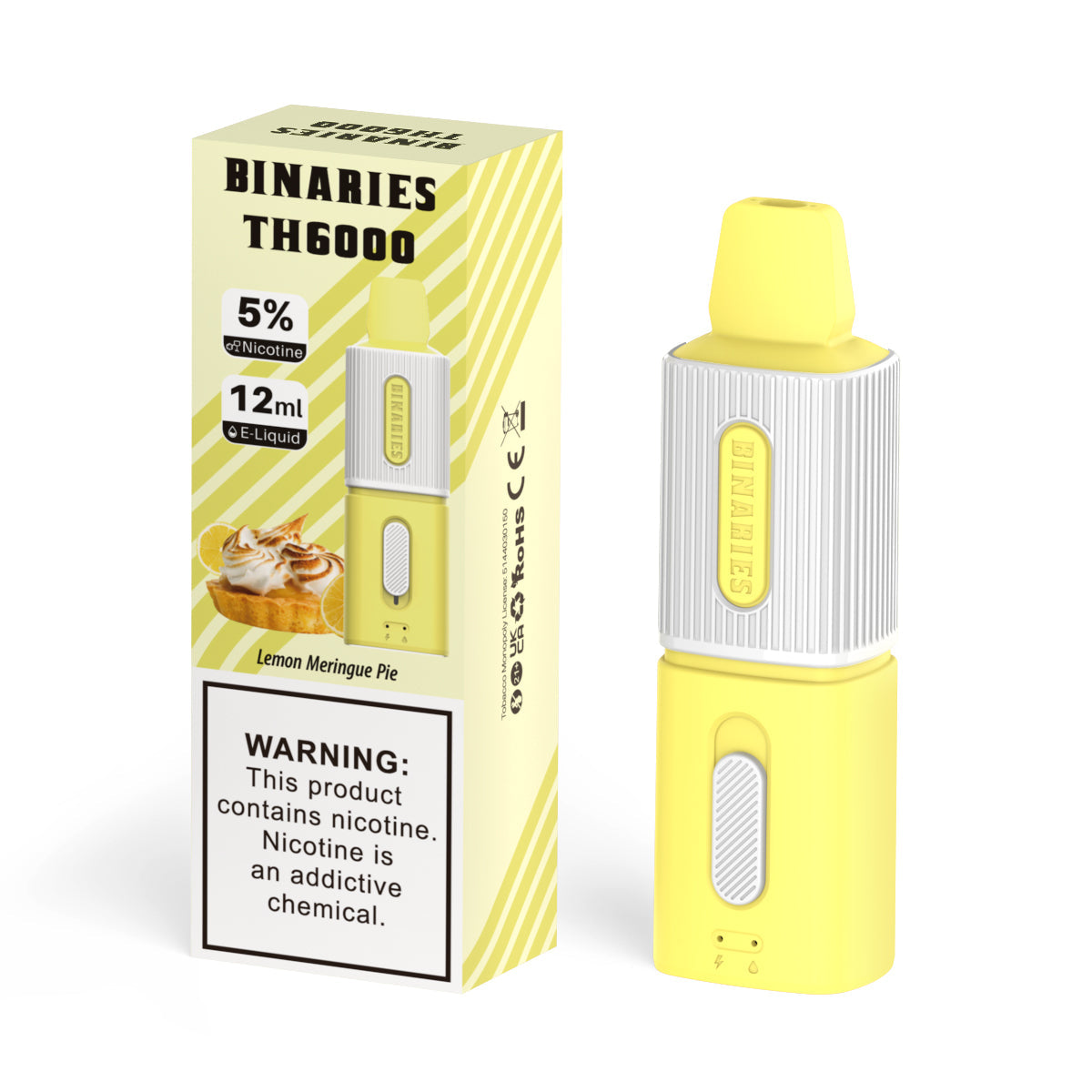 HorizonTech Binaries Cabin Disposable TH 6000 Puffs 12mL 50mg | MOQ 10 Lemon Meringue Pie with Packaging 