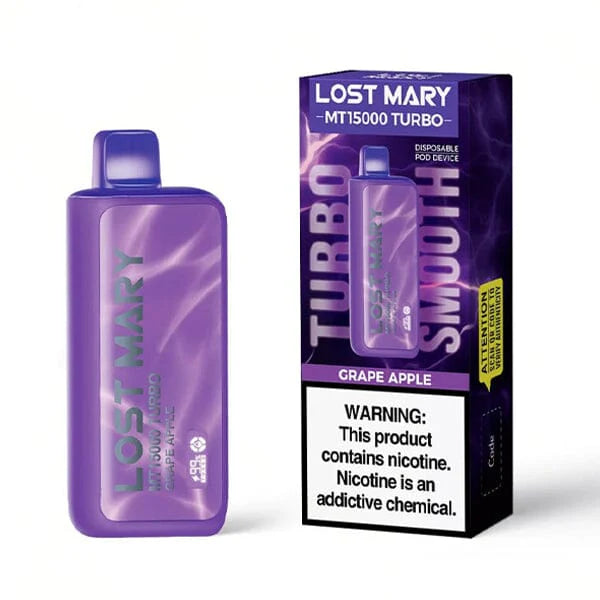 Lost Mary MT15000 Turbo Disposable 15000 Puffs 16mL 50mg | MOQ 5-  Grape Apple with Packaging