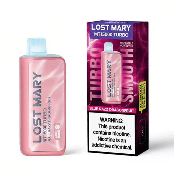 Lost Mary MT15000 Turbo Disposable 15000 Puffs 16mL 50mg | MOQ 5- Blue Razz Dragon Fruit with Packaging