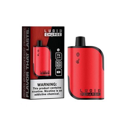 Lucid Charge Disposable | 7000 Puffs | 14mL | 50mg | MOQ 10 | Sour Strawberry Punch with Packaging