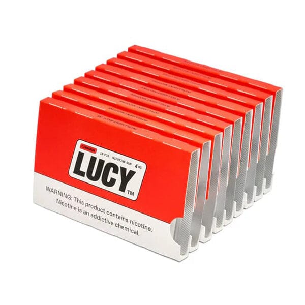 Lucy Nicotine Gum 10-Piece Blister Pack MOQ 10 | Cinnamon with Packaging