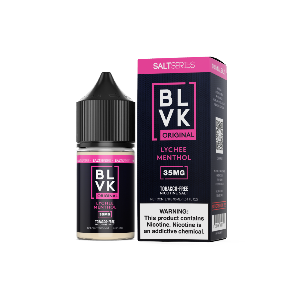 BLVK TFN Salt Series E-Liquid 30mL (Salt Nic) | Lychee Menthol with packaging