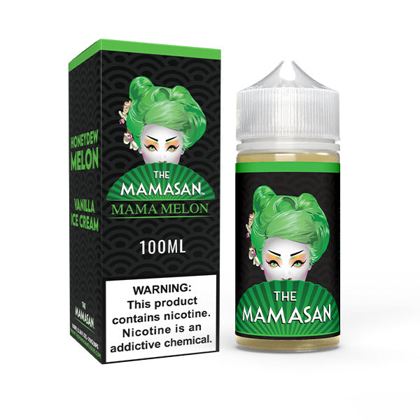 The Mamasan Series E-Liquid | 100mL | Mama Melon with packaging