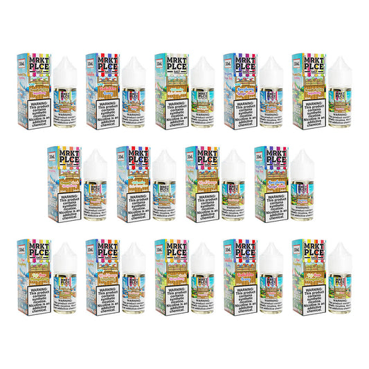 MRKT PLCE Salt Series E-Liquid 30mL (Salt Nic) | Group Photo with packaging