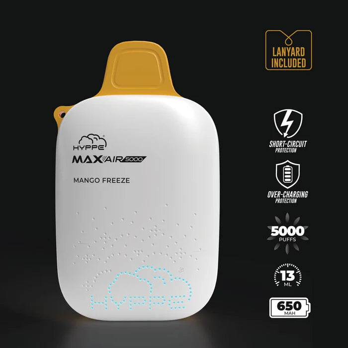 Hyppe Max Air Disposable 5000 Puffs 13mL 50mg MOQ 5 | Mango Freeze