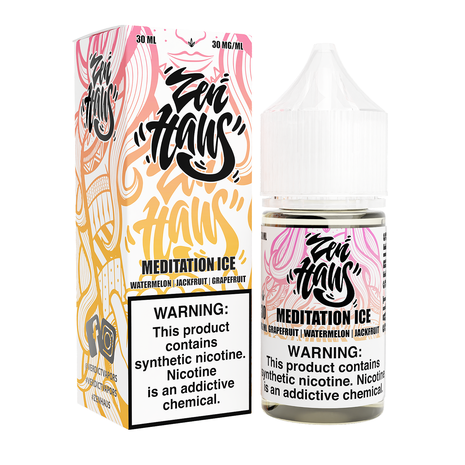 Zen Haus Salt Series E-Liquid | 30mL | (Salt Nic) | Meditation Ice with packaging