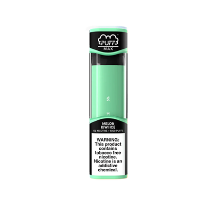 Puff Max Disposable 5000 Puffs 11mL 50mg | MOQ 10 | Melon Kiwi Ice with Packaging